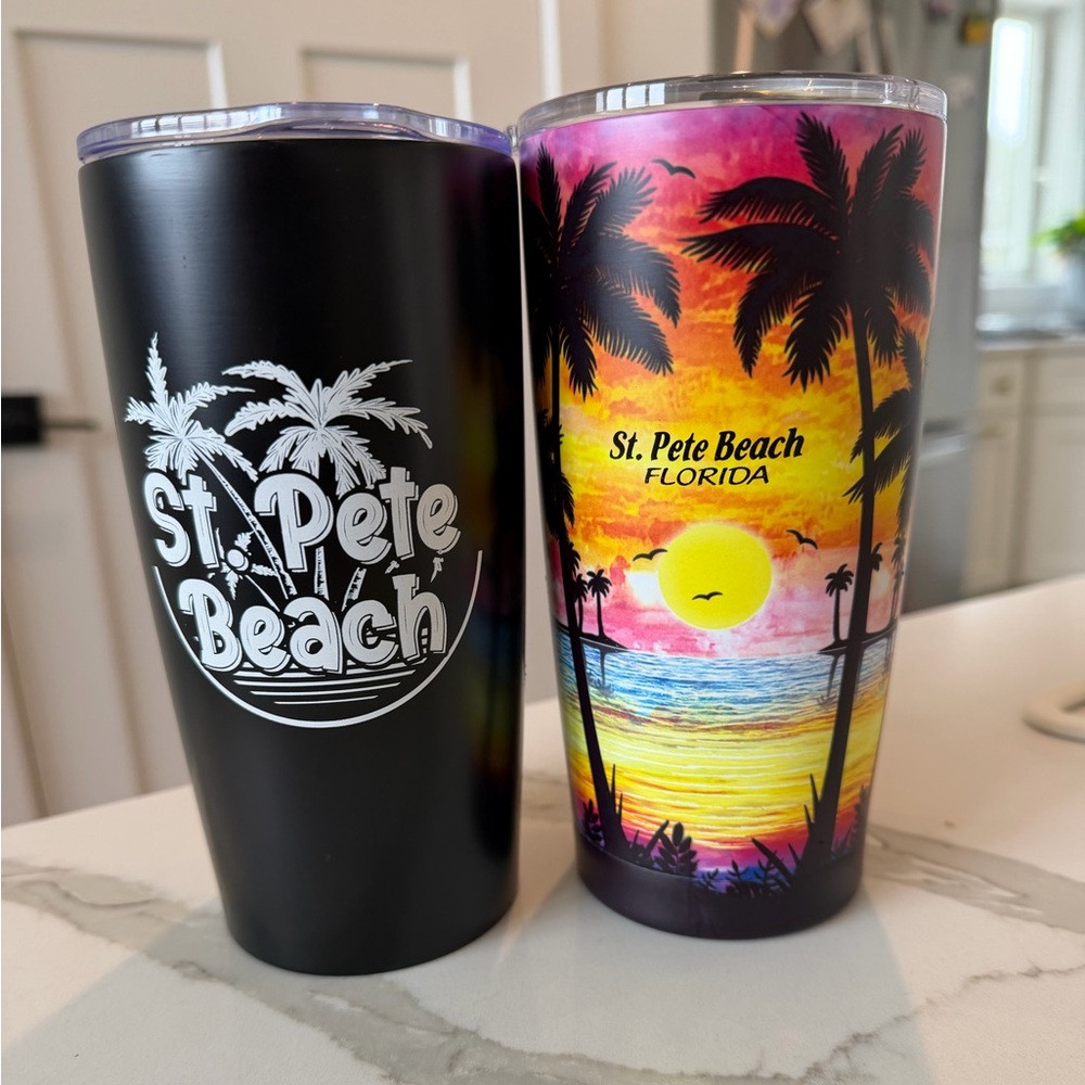 St. Pete Beach Black and Multicolor Tumbler Set